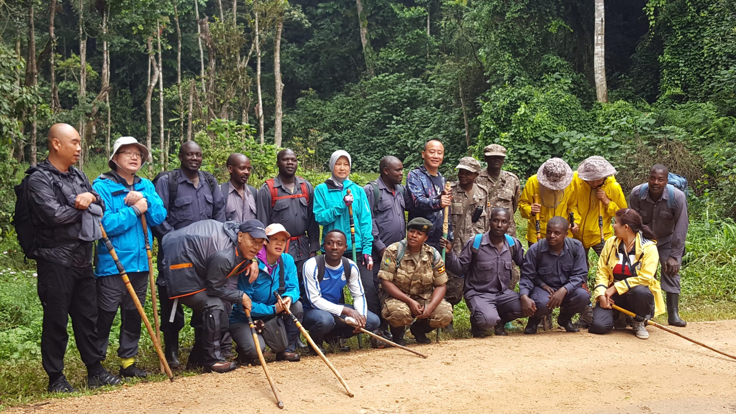 Group photo after the highlight of our safari, the Gorilla trekking" - www.terrain-safaris.com